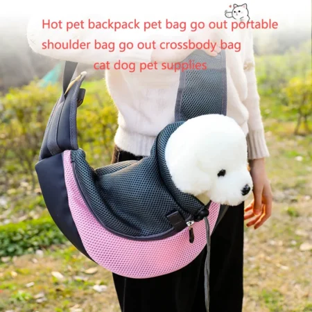 Popular pet backpack pet crossbody bag portable thickened material comfortable and breathable cat and dog pet supplies